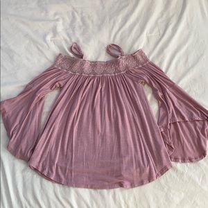 Pink off the shoulder blouse